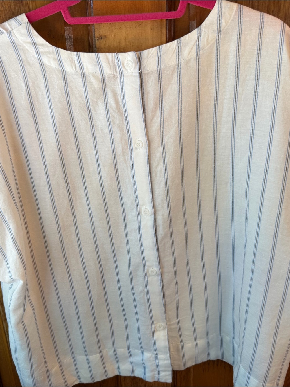 Cloth & Stone; Anthropolgie White and Blue Striped relaxed Cotton Boxy Top XL - Picture 3 of 13